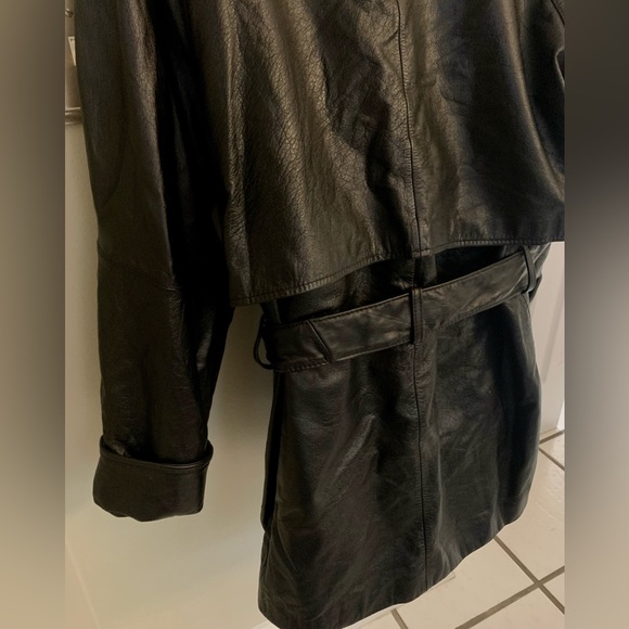 Vintage Wilsons Genuine Leather Belted Jacket Coat with removable zip lining S - Picture 6 of 10
